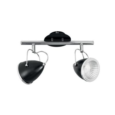Oliver Plafonnier Incl. 2xGU10 LED 5,5W Métal Chromé/Métal Noir