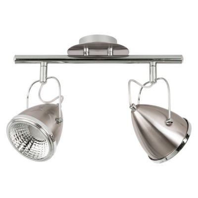 Oliver Plafonnier Incl. 2xGU10 LED 5,5W Métal Chromé/Métal Satiné