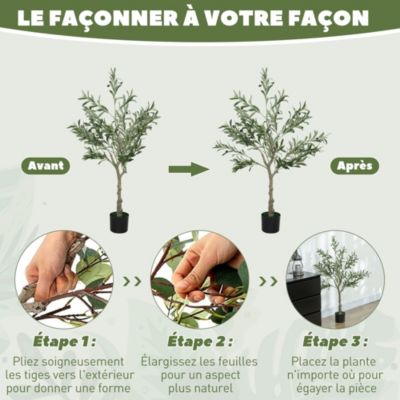 Lot De 2 Oliviers Artificiels 182 Cm GOPLUS - Arbres Réalistes Avec Fruits D'Olive Pour Intérieur Et Extérieur