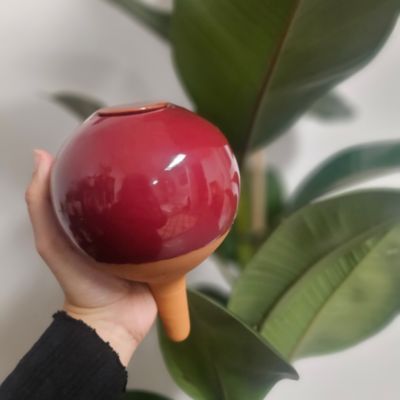 Olla à Planter Glam Rouge Carmin 40cl Arrosage Autonome Fabrication Française Artisanale