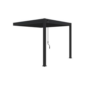 Ombréa Pergola bioclimatique adossée anthracite - 300 x 300 x H. 258 cm