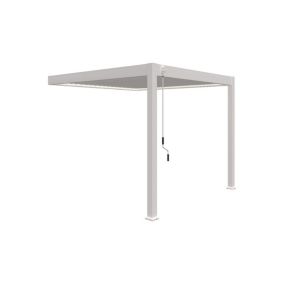 Ombréa Pergola bioclimatique adossée blanc - 300 x 300 x H. 258 cm