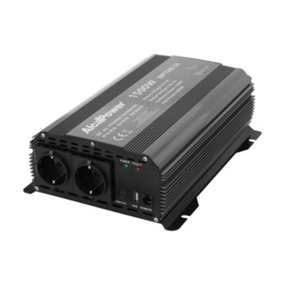 Onduleur À Onde Sinusoïdale Pure 1500W 24V (Crête 3000W), Double Prise Schuko Et Usb, Camions, Bus Et Cabines Solaires