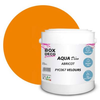Orange Abricot Peinture murale acrylique aspect velours Aqua Déco - 2,5L