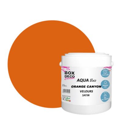Orange Canyon Peinture meuble bois acrylique aspect velours-satin Aqua Bois - Orange Canyon - 2.5L