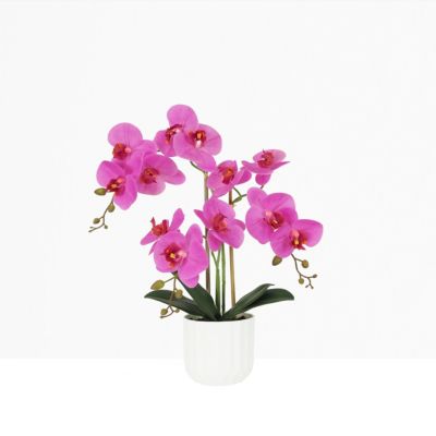 Orchidée artificielle fuchsia 50cm