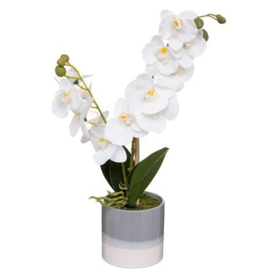 Orchidée artificielle H45 cm - Blanc- Atmosphera