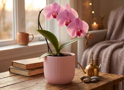 Orchidée Phalaenopsis en pot céramique Ø8 cm