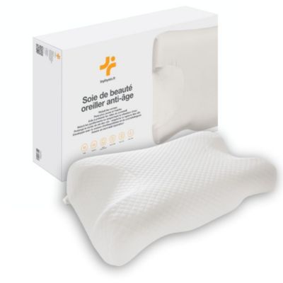 Oreiller anti-âge anti-rides SOIE DE BEAUTE - taie d'oreiller en lyocell - 58x37x11 - INPHYSIO
