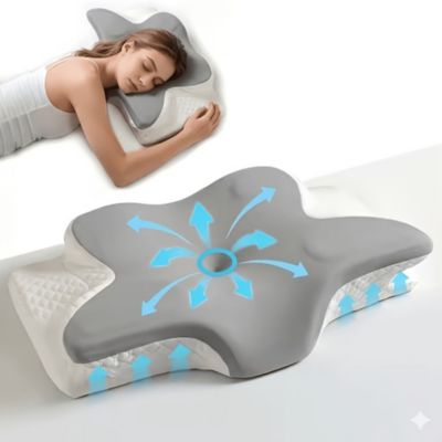 Oreiller cervical, oreiller pour le sommeil, oreiller ergonomique en mousse à mémoire de forme en forme de papillon,girs