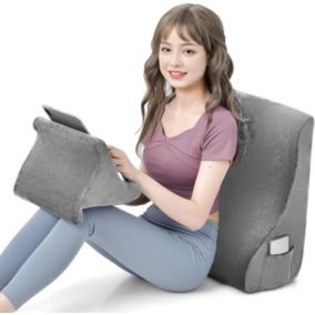 Oreiller Compense de Lit avec Oreiller de Tablette Conception Ergonomique Housse Lavable Soutien pour Cou Genoux Dos