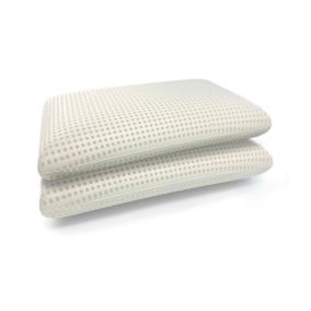 Oreiller Daccardo, coussin "barre de savon" déhoussable en mousse à mémoire de forme 71x41h11 cm, lot de 4