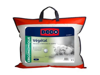 Oreiller DODO ergonomique à mémoire de forme - 45x70 cm - VEGETAL