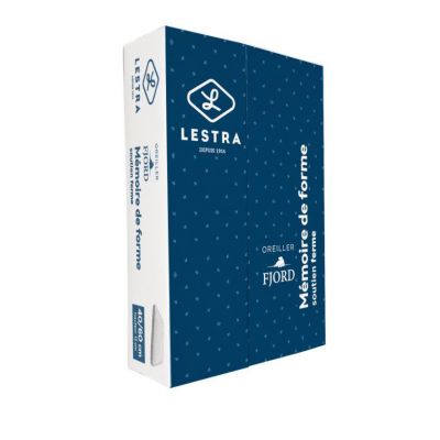 Oreiller mémoire de forme LESTRA Fjord 40x60x12 cm Blanc