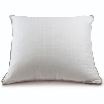 Oreiller "Microduv Fjord" Mi-ferme satinée à carreaux Lestra - Oreiller 65 x 65 cm - Blanc -