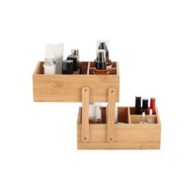 Organisateur de maquillage Bambou 2 niveaux ISALYS Beige MSV