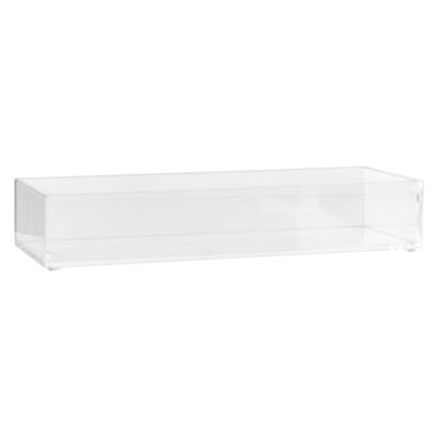 Organisateur de salle de bain rectangulaire transparent, l.9,6 x H.4,8 x P.25,6cm, Five Simply Smart Selena