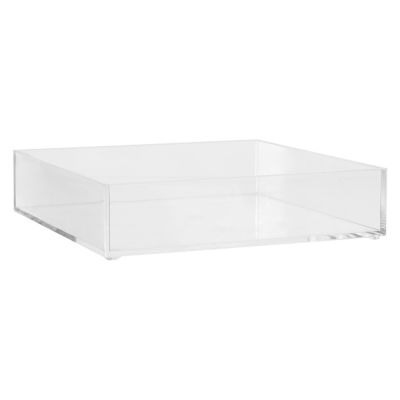 Organisateur de salle de bain transparent carré, l.20 x H.4,8 x P.20cm, Five Simply Smart Selena