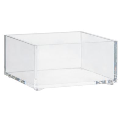 Organisateur de salle de bain transparent carré, l.9,6 x H.4,8 x P.9,6cm, Five Simply Smart Selena