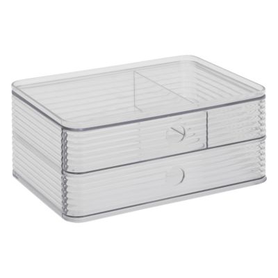 Organiseur 2 tiroirs rangement salle de bains l.16 x H.10,5 x P.23,3 cm, 5Five Simply Smart Plastor