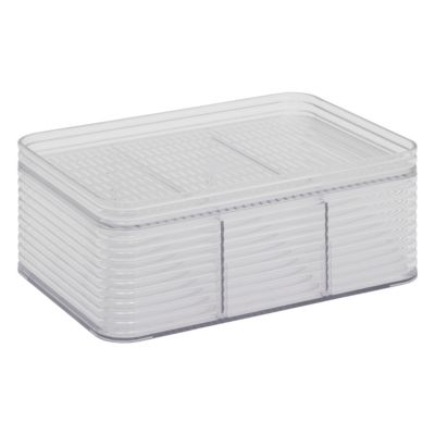 Organiseur 3 compartiments rangement salle de bains l.15,3 x H.9,3 x P.22,5 cm, 5Five Simply Smart Plastor