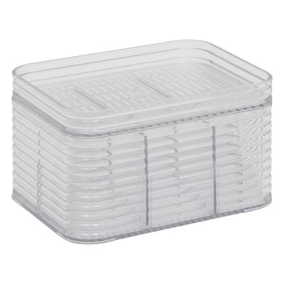 Organiseur 6 compartiments rangement salle de bains avec couvercle l.11,3 x H.9 x P.15,3 cm, 5Five Simply Smart Plastor