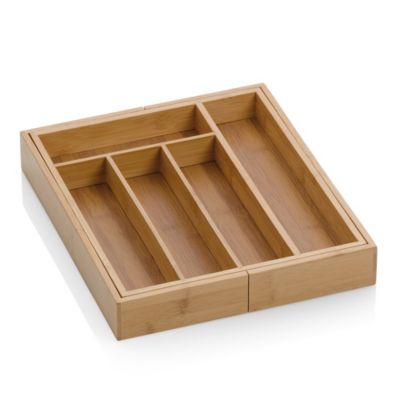 Organiseur couverts Kela Kalma extensible bambou naturel 28 a 39 cm 5 a 7 compartiments