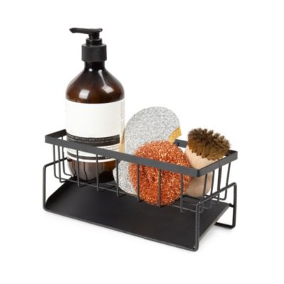 Organiseur d’évier en métal noir L. 23 x H. 11 x l. 9 cm Compactor