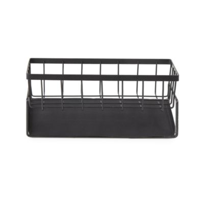 Organiseur d’évier en métal noir L. 23 x H. 11 x l. 9 cm Compactor