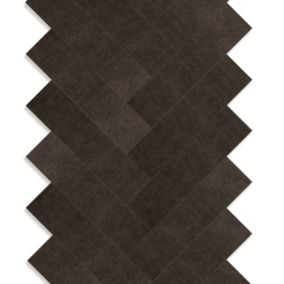 Origin Wallcoverings carreaux adhésifs en cuir écologique  chevron brun foncé - 1 m²  - 357268