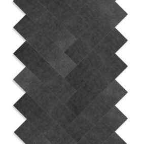 Origin Wallcoverings carreaux adhésifs en cuir écologique  chevron gris charbon de bois - 1 m²  - 357267
