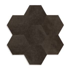 Origin Wallcoverings carreaux adhésifs en cuir écologique  hexagone brun foncé - 1 m²  - 357263