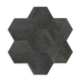 Origin Wallcoverings carreaux adhésifs en cuir écologique  hexagone gris charbon de bois - 1 m²  - 357262