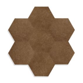 Origin Wallcoverings carreaux adhésifs en cuir écologique  hexagone marron cognac - 1 m²  - 357260
