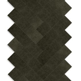 Origin Wallcoverings carreaux adhésifs en cuir synthétique  chevron vert olive grisé - 1 m²  - 357266