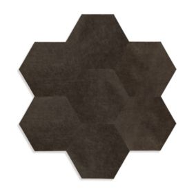 Origin Wallcoverings carreaux adhésifs en cuir synthétique  hexagone brun foncé - 1 m²  - 357263