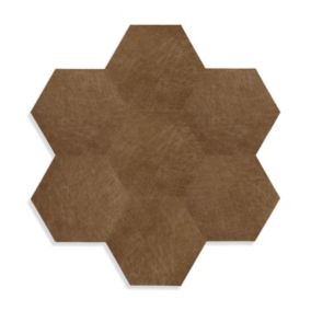 Origin Wallcoverings carreaux adhésifs en cuir synthétique  hexagone marron cognac - 1 m²  - 357260