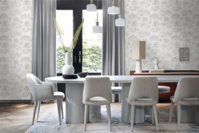 Origin Wallcoverings papier peint animaux de la jungle blanc brillant et gris argent - 0,53 x 10,05 m - 347692