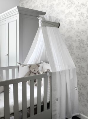 Origin Wallcoverings papier peint animaux de la jungle blanc brillant et gris argent - 0,53 x 10,05 m - 347692