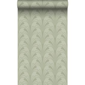 Origin Wallcoverings papier peint art déco vert grisé - 50 x 900 cm - 347970