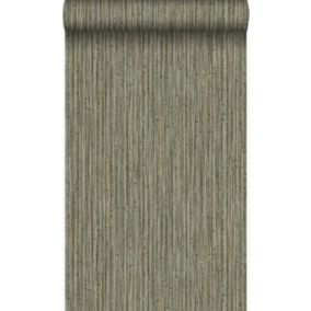 Origin Wallcoverings papier peint bambou taupe foncé - 53 cm x 10,05 m - 347405