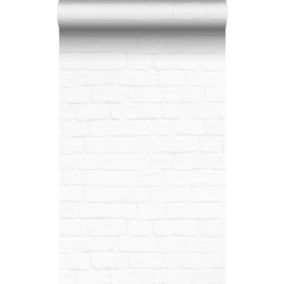 Origin Wallcoverings papier peint brique blanc mat - 53 cm x 10,05 m - 347486