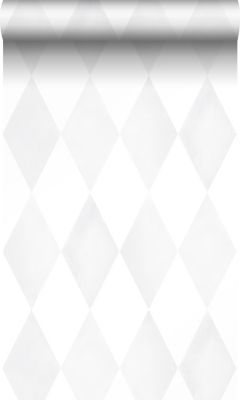 Origin Wallcoverings papier peint à carreaux blanc mat et gris chaud clair - 53 cm x 10,05 m - 337220