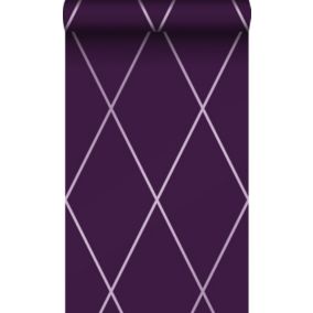 Origin Wallcoverings papier peint à carreaux violet - 53 cm x 10,05 m - 345715