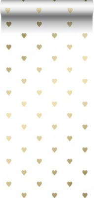 Origin Wallcoverings papier peint coeurs blanc et or 53 cm x 10.05 m