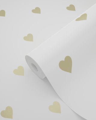 Origin Wallcoverings papier peint coeurs blanc et or 53 cm x 10.05 m