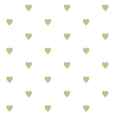 Origin Wallcoverings papier peint coeurs blanc et or 53 cm x 10.05 m