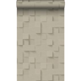 Origin Wallcoverings papier peint cubes 3D beige - 50 x 900 cm - 347897