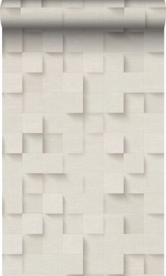 Origin Wallcoverings papier peint cubes 3D beige clair - 50 x 900 cm - 347896