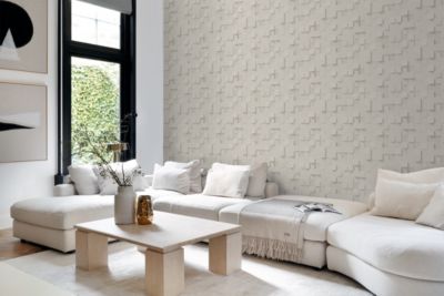 Origin Wallcoverings papier peint cubes 3D beige clair - 50 x 900 cm - 347896